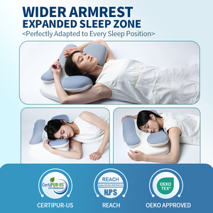 Vente chaude Corne Cou Contour Orthopédique Cervical Sommeil Mousse À Mémoire <span class=keywords><strong>Oreiller</strong></span> Côté Dormeur <span class=keywords><strong>Meilleur</strong></span> <span class=keywords><strong>Oreiller</strong></span> En Mousse À Mémoire - Product Image 5