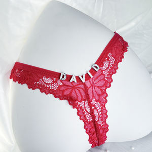 Özelleştirmek kabul mektup logosu tanga özel etiketler seksi G-<span class=keywords><strong>String</strong></span> iç çamaşırı Tangas külot taklidi mektup tanga - Product Image 4
