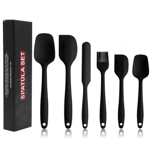 Spatule en silicone de qualité alimentaire 6 pièces, résistante à la chaleur, antiadhésive, grattoir à pâtisserie, pinceau à pâtisserie, ustensiles de cuisine, boîte de couleur - Product Image 1