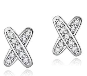 Pendientes de tuerca de moissanita redondos clásicos de moda Pass Tester con diseño de cruz en plata de ley - Product Image 1