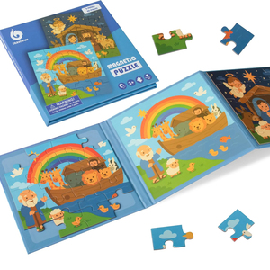 Libro de Rompecabezas Magnético con Historias Bíblicas 3 en 1, Rompecabezas de 20 Piezas, Juguete Educativo Temprano para Niños de 3 Años en Adelante - Product Image 1