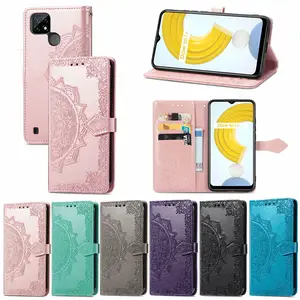 Coque en cuir à motifs floraux de Mandala, étui portefeuille de luxe pour Realme GT <span class=keywords><strong>Neo2T</strong></span> C25s C21Y C11 C15 C12 C11 C3 C2 poste Q3s - Product Image 1