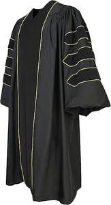 Toga di Laurea Deluxe in Velluto con Bordatura Dorata per Uniforme Scolastica - Product Image 2