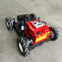 Mesin Pemotong Rumput Loncin 4-Tak Bensin/Gasoline Remote Control Segala Medan RC Beroda untuk Lereng, Mesin Pemotong Rumput Robotik