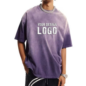 Camiseta Deportiva Informal de Verano para Hombre, de Algodón Lavado, Holgada, Transpirable, Estilo Hip Hop Urbano, con Hombros Caídos, Talla Grande - Product Image 1