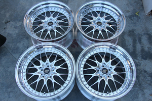 Rcsr एल्यूमीनियम मिश्र धातु पहियों काम करता है rezax ii 15-26 इंच रेसिंग स्पोर्ट मेष डिजाइन दो और तीन टुकड़े जाली पहियों ट्रिपल क्रोम क्रोम - Product Image 6