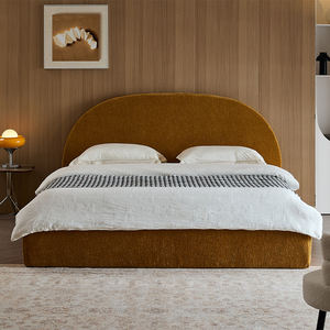 Комплект Золотой мебели, новый дизайн, современная оптовая продажа, тканевый каркас кровати с мягкой обивкой, свернуть в коробке, двуспальная кровать размера "King-Size" - Product Image 6