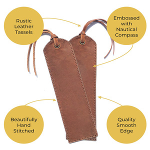 Cross-border retro crazy horse leather <b>bookmarks</b> are suitable for men and women, book lovers, and readers. Logos can be added. - Product Image 5
