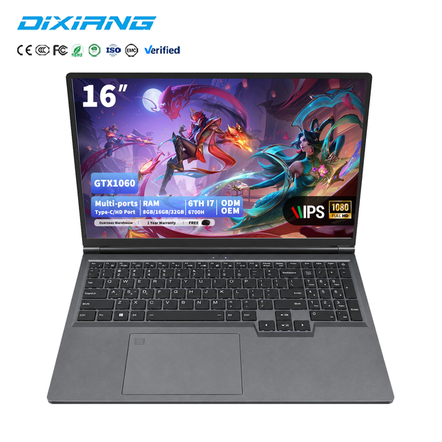 Factory Computer 16" Intel 6th I7 P106 Quad-Core 16G RAM 128GB 256GB 512GB 1TB 2TB 1920*1200 FHD IPS Student Business Laptop