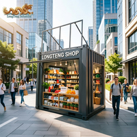 Kiosque de café en conteneur maritime personnalisable de 10 pieds avec fenêtre escamotable et cadre de signalisation sur le toit pour stand de restauration rapide en extérieur
