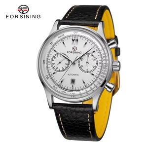 Jam Tangan Pria FORSINING 6921 Top Luxury Replica Automatic Movement <span class=keywords><strong>Pilot</strong></span>, Mekanik dengan Tali Kulit Asli, Elegan - Product Image 2