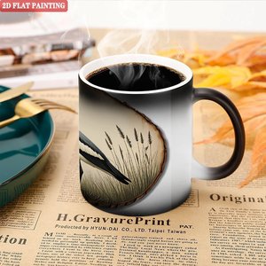 Frosted Black <b>Ceramic</b> <b>Mug</b> 11oz Heat Color Changing Magic Cup Daily Morning Hydration Essential - Product Image 5