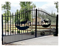 Porte de jardin en fer forgé décorative, double ouverture, simple, coulissante, design en fer forgé