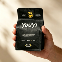 Bolsa de Café con Fondo Plano YOUYI, de Aluminio, con Válvula Unidireccional, a Prueba de Humedad, con Cierre Hermético, Apta para Alimentos, Libre de BPA
