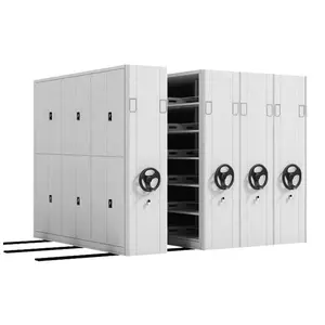 Hand-cranked Rolling File Compact Cabinet Mobile Shelving Electric Archive Storage System Steel Dense Frame