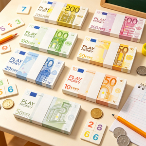 <span class=keywords><strong>Billetes</strong></span> de Juguete de Euro Realistas al por Mayor, <span class=keywords><strong>Billetes</strong></span> de Euro de Juguete para Niños, Aprendizaje de Matemáticas, Juego de Contar, Accesorios Educativos para el Aula - Product Image 2