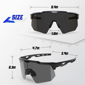 Lunettes de soleil de sport polarisées incassables noires en TAC pour la course et le cyclisme, lunettes de VTT grises, vente en gros - Product Image 6