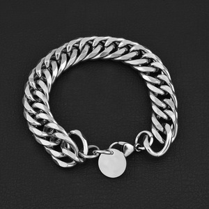 Hot Selling Hiphop Popular Design Thick <b>Chain</b> Bracelet <b>Titanium</b> Steel Silver Plated Fashion Unisex's Bracelets Simple Jewelry - Product Image 2
