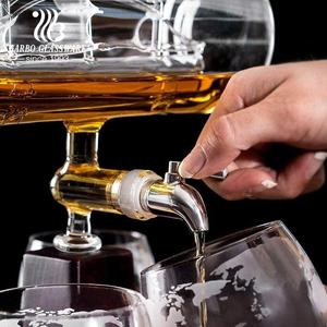 Decantador de Whisky de Vidrio de 1000 ml con Forma de Globo Terráqueo, Juego con 4 Vasos de Whisky con Grabado de Globo Terráqueo para Licores, Cócteles, Bourbon, Vodka, Artículos de Bar - Product Image 3