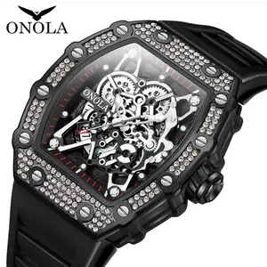 ONOLA jam tangan mekanis pria grosir khusus 3827 tali karet genius dial besar tahan air dekorasi dial jam tangan bisnis