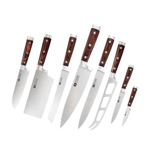 Juego de cuchillos de cocina de acero inoxidable, cuchillo para cortar carne, pescado, verduras, cuchillo de <span class=keywords><strong>carnicero</strong></span>, cuchillo de Chef con mango de madera de Color - Product Image 1