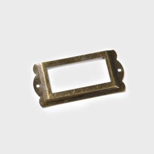 Label Frame 85x42mm Iron Rectangle <b>Drawer</b> Organizer Antique Silver - Product Image 3