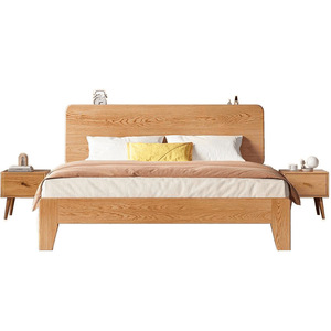 <b>Solid</b> <b>Wood</b> <b>Bed</b> Rubberwood Platform <b>Bed</b> 1.8m Modern Minimalist Master Bedroom Furniture Durable Framework Structure - Product Image 1