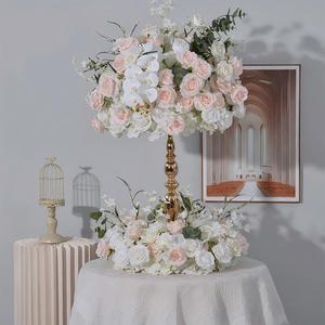 Hot Sale 60-80cm Silk Artificial <b>Flower</b> ball Candlestick <b>Flower</b> Wreath Aisle Bouquet Wedding Centerpieces and Table <b>Decorations</b> - Product Image 1
