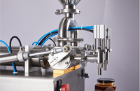 Remplisseuse semi-automatique horizontale à piston pneumatique / Distributeur de liquides et de pâtes, machine de remplissage de jus, remplisseuse de bouteilles, remplisseuse d'eau en verre