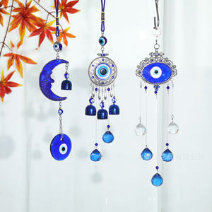 Pendentif rétro <span class=keywords><strong>démon</strong></span> oeil bleu lune attrape-soleil pendentif en cristal bricolage pendentif de jardinage - Product Image 1