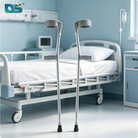 Équipement de réadaptation pas cher, canne médicale de réadaptation, béquille double réglable en alliage d'aluminium, béquilles de coude pour personnes handicapées