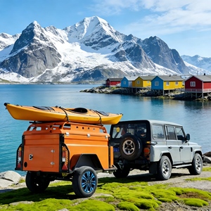 Remolques Resistentes para Campamentos, <span class=keywords><strong>Autocaravana</strong></span> Duradera para Expediciones, Remolque de Viaje para Campamentos de Aventura y Exploración de la Naturaleza - Product Image 1