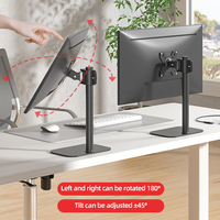 Soporte de Monitor Ajustable en Altura para Pantallas de 14-32 Pulgadas, Base de Acero Laminado en Frío, Color Blanco, Inclinación de 90°, VESA 75/100