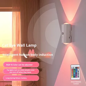 Lampada Intelligente con Sensore di Movimento, Faretto Magnetico Ricaricabile, Luce Adesiva per Armadio, Doppia Luce Notturna a Occhio di Gatto DMS-25010 - Product Image 1