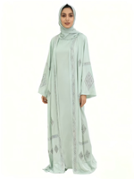 Robe pour enfants, cardigan islamique modeste, abaya arabe, robe maxi douce, robe d'été décontractée en polyester, robe de luxe pour l'Aïd