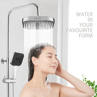 Ensemble de douche mural thermostatique moderne en acier inoxydable avec pommeau de douche pluie et mitigeur