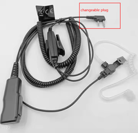 Headset Radio Dua Arah Walkie Talkie dengan Earpiece Akustik dan Tombol PTT untuk TK272G/372G,TK3130,TK320,240/340,270G