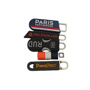 Biểu tượng tùy chỉnh <span class=keywords><strong>PVC</strong></span> cao su Zip pullers phụ kiện kim loại nylon dây kéo thanh trượt cho túi xách may mặc - Product Image 5