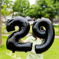 Ballons en feuille de couleur noir et blanc de 32/40 pouces, ballons numérotés pour mariage, fête d'anniversaire, fournisseur de décoration d'ambiance, ballons numérotés de haute qualité