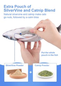 Jouet pour animaux Petdom amélioré, poisson mobile souple pour petits chiens, jouets à chatouiller avec herbe à chat pour chatons - Product Image 4