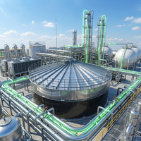Digesteur anaérobie pour déchets alimentaires et fumier animal, réacteur automatique en acier inoxydable, réservoir de traitement 8500m, réservoir Schumann