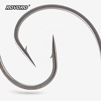 ROVORO Tackle 8003 #   Hameçons Worm Wacky à tige aplatie pour montage dropshot, pêche au black-bass, avec leurres souples en PTFE nano-lisse et revêtement nano