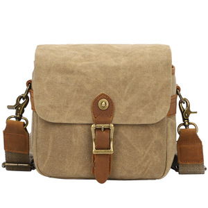 Sac à bandoulière pour appareil photo, petit format, imperméable, en toile cirée vintage, pour femmes et hommes - Product Image 1