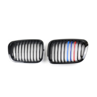 Grilles de rein avant de voiture à 4 portes à ligne unique tricolore pièces d'auto ABS pour BMW série 3 E46 1997-2001