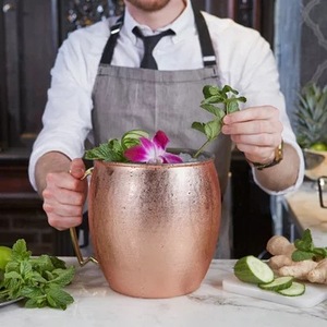 DD2229 Jumbo 5L Tasse à vin en acier inoxydable Mule American Metalcraft, pour cocktails, avec placage en cuivre martelé, tasses géantes Moscow Mule - Product Image 5