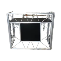 Structure de scène DJ portable en alliage d'aluminium à assemblage rapide pour événements et concerts, avec treillis pliable en contreplaqué, présentoirs carrés et triangulaires, et palettes en verre, certifiée TUV