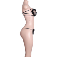Bikini string à imprimé léopard, tenue de strip-teaseuse, lingerie transparente, body en maille, vêtements de club, vêtements de danse exotique, vêtements de scène