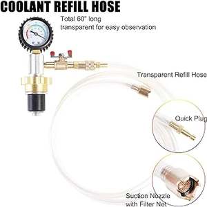 Coolant System Vacuum Refill Kit with 3 Adapters <strong>Radiator</strong> Air <strong>Bleeding</strong> <strong>Tool</strong> for Car Cooling Service - Product Image 5