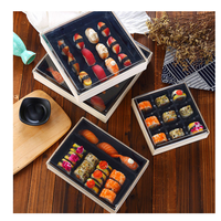 Barquette jetable de luxe en bois biodégradable japonais pour pâtisseries, riz, bento, sushi et plats à emporter – Emballage personnalisé