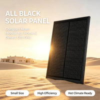 Panneau solaire ODM Watt tout noir, feuille arrière noire, module solaire rigide mono pour camping-car, bateau, abri de jardin, toit, alimentation hors réseau